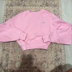 Alo Sweet Pink Cropped Sweatshirt